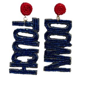 Touchdown! New Football Earrings! Blue and Red! New!